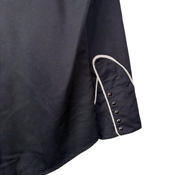 Roper Shirt Mens Large Black Horseshoe Western Embroidered Pearl Snap Rodeo - Picture 6 of 8